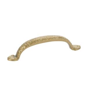 Emtek 86048US4 Arts and Crafts 4" Center to Center Hammered Brass Cabinet Pull in Satin Brass
