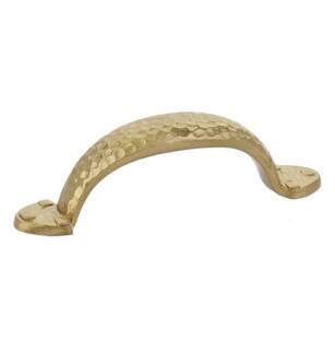 Emtek 86046US4 Arts and Crafts Hammered 3" Center to Center Brass Arch Cabinet Pull in Satin Brass