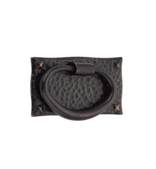 Emtek 86041US10B Arts and Crafts Hammered 3" Brass Ring Oval Cabinet Pull in Oil Rubbed Bronze