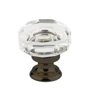 Emtek 86571US10B Crystal & Porcelain Lowell 1 3/8" Clear Crystal Cabinet Knob in Oil Rubbed Bronze