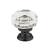 Emtek 86571US19 Crystal & Porcelain Lowell 1 3/8" Clear Crystal Cabinet Knob in Flat Black