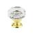 Emtek 86571US3 Crystal & Porcelain Lowell 1 3/8" Clear Crystal Cabinet Knob in Polished Brass