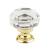 Emtek 86571US4 Crystal & Porcelain Lowell 1 3/8" Clear Crystal Cabinet Knob in Satin Brass