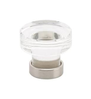 Emtek 86570US15 Crystal & Porcelain Grayson 1 3/4" Clear Crystal Cabinet Knob in Satin Nickel