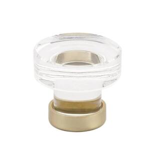 Emtek 86570US4 Crystal & Porcelain Grayson 1 3/4" Clear Crystal Cabinet Knob in Satin Brass