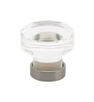Emtek 86570US15A Crystal & Porcelain Grayson 1 3/4" Clear Crystal Cabinet Knob in Pewter