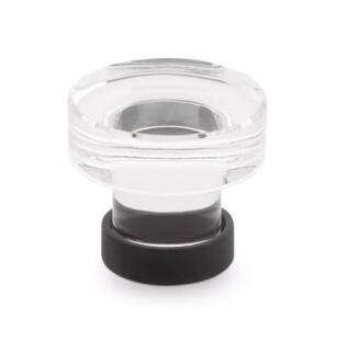 Emtek 86569US19 Crystal & Porcelain Grayson 1 1/4" Clear Crystal Cabinet Knob in Flat Black