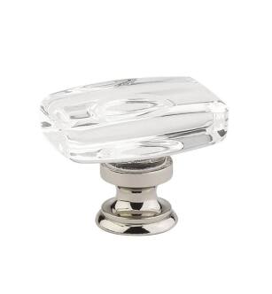 Emtek 86566US15 Crystal & Porcelain Windsor 1 5/8" Clear Crystal Cabinet Knob in Satin Nickel