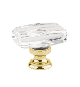 Emtek 86566US4 Crystal & Porcelain Windsor 1 5/8" Clear Crystal Cabinet Knob in Satin Brass