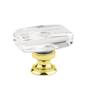 Emtek 86566US3 Crystal & Porcelain Windsor 1 5/8" Clear Crystal Cabinet Knob in Polished Brass