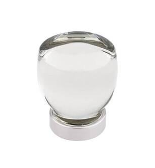 Emtek 86562US14 Crystal & Porcelain Juneau 1 1/8" Clear Crystal Cabinet Knob in Polished Nickel