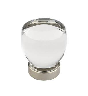 Emtek 86562US15 Crystal & Porcelain Juneau 1 1/8" Clear Crystal Cabinet Knob in Satin Nickel