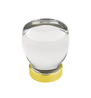 Emtek 86562US3 Crystal & Porcelain Juneau 1 1/8" Clear Crystal Cabinet Knob in Polished Brass