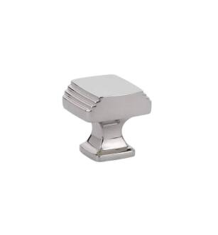 Emtek 86421US14 American Designer Art Deco 1 1/4" Brass Square Cabinet Knob in Polished Nickel