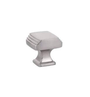 Emtek 86421US15 American Designer Art Deco 1 1/4" Brass Square Cabinet Knob in Satin Nickel