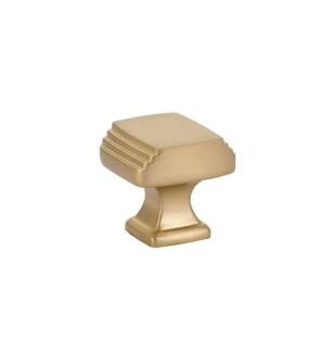 Emtek 86421US4 American Designer Art Deco 1 1/4" Brass Square Cabinet Knob in Satin Brass