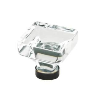 Emtek 86404US10B Crystal & Porcelain Lido 1 5/8" Square Clear Crystal Cabinet Knob in Oil Rubbed Bronze