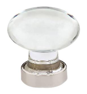 Emtek 86402US15 Crystal & Porcelain Hampton 1 3/4" Clear Crystal Cabinet Knob in Satin Nickel