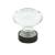 Emtek 86402US19 Crystal & Porcelain Hampton 1 3/4" Clear Crystal Cabinet Knob in Flat Black