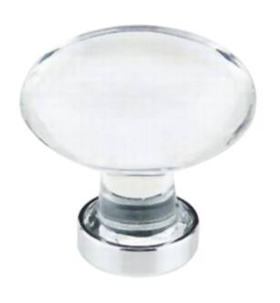Emtek 86401US26 Crystal & Porcelain Hampton 1 1/4" Clear Crystal Cabinet Knob in Polished Chrome