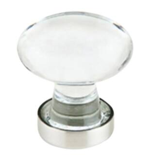 Emtek 86401US14 Crystal & Porcelain Hampton 1 1/4" Clear Crystal Cabinet Knob in Polished Nickel