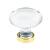 Emtek 86401US3 Crystal & Porcelain Hampton 1 1/4" Clear Crystal Cabinet Knob in Polished Brass