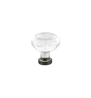 Emtek 86399US19 Crystal & Porcelain Georgetown 1 1/4" Clear Crystal Cabinet Knob in Flat Black