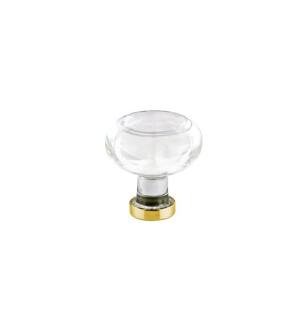 Emtek 86399US4 Crystal & Porcelain Georgetown 1 1/4" Clear Crystal Cabinet Knob in Satin Brass
