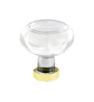 Emtek 86399US3 Crystal & Porcelain Georgetown 1 1/4" Clear Crystal Cabinet Knob in Polished Brass