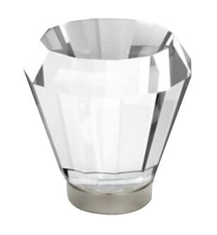 Emtek 86398US15 Crystal & Porcelain Brookmont 1 5/8" Clear Crystal Cabinet Knob in Satin Nickel