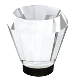 Emtek 86398US19 Crystal & Porcelain Brookmont 1 5/8" Clear Crystal Cabinet Knob in Flat Black