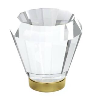 Emtek 86398US3 Crystal & Porcelain Brookmont 1 5/8" Clear Crystal Cabinet Knob in Polished Brass
