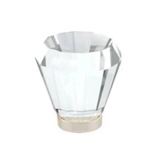 Emtek 86397US15 Crystal & Porcelain Brookmont 1 1/4" Clear Crystal Cabinet Knob in Satin Nickel