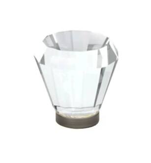 Emtek 86397US15A Crystal & Porcelain Brookmont 1 1/4" Clear Crystal Cabinet Knob in Pewter