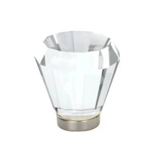 Emtek 86396US14 Crystal & Porcelain Brookmont 1" Clear Crystal Cabinet Knob in Polished Nickel