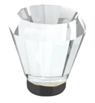 Emtek 86396US19 Crystal & Porcelain Brookmont 1" Clear Crystal Cabinet Knob in Flat Black