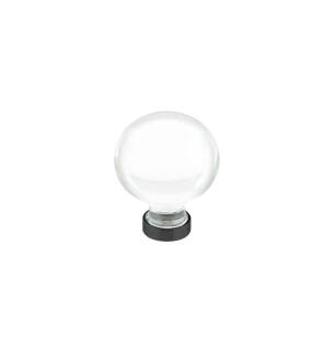 Emtek 86395US19 Crystal & Porcelain Bristol 1 1/4" Clear Crystal Cabinet Knob in Flat Black