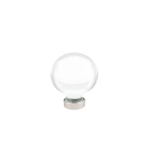 Emtek 86394US14 Crystal & Porcelain Bristol 1" Clear Crystal Cabinet Knob in Polished Nickel