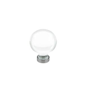 Emtek 86394US15A Crystal & Porcelain Bristol 1" Clear Crystal Cabinet Knob in Pewter