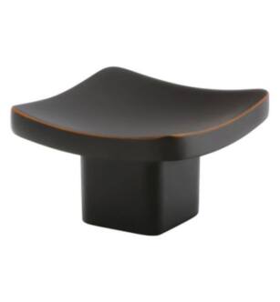 Emtek 86317US10B Contemporary Mid Century Modern 1 1/4" Brass Square Basin Cabinet Knob in Oil Rubbed Bronze