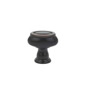 Emtek 86304US10B American Designer Geometric 1 1/4" Brass Oval Cabinet Knob in Oil Rubbed Bronze