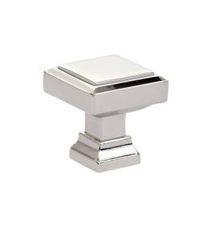 Emtek 86295US14 American Designer Geometric 1 1/4" Brass Square Cabinet Knob in Polished Nickel