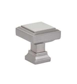 Emtek 86295US15 American Designer Geometric 1 1/4" Brass Square Cabinet Knob in Satin Nickel