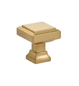 Emtek 86295US4 American Designer Geometric 1 1/4" Brass Square Cabinet Knob in Satin Brass
