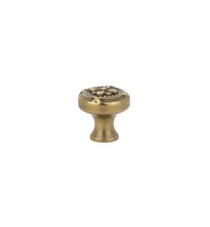 Emtek 86277US7 American Designer Ribbon and Reed 1 1/4" Brass Cabinet Knob in French Antique