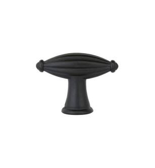 Emtek 86227FB Tuscany 1 3/4" Bronze Fluted Finger Cabinet Knob in Flat Black Bronze