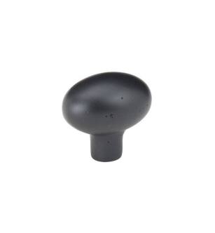 Emtek 86052FB Rustic Sandcast Bronze 1" Egg Cabinet Knob in Flat Black Bronze
