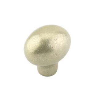 Emtek 86052TWB Rustic Sandcast Bronze 1" Egg Cabinet Knob in Tumbled White Bronze