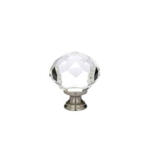 Emtek 86209US15 Crystal & Porcelain 1 3/4" Diamond Crystal Cabinet Knob in Satin Nickel