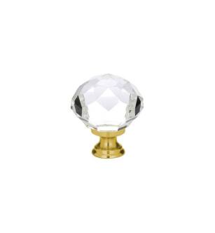 Emtek 86209US4 Crystal & Porcelain 1 3/4" Diamond Crystal Cabinet Knob in Satin Brass
